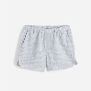 Madewell linen Light Blue Striped Women’s Elastic-Waist Shorts